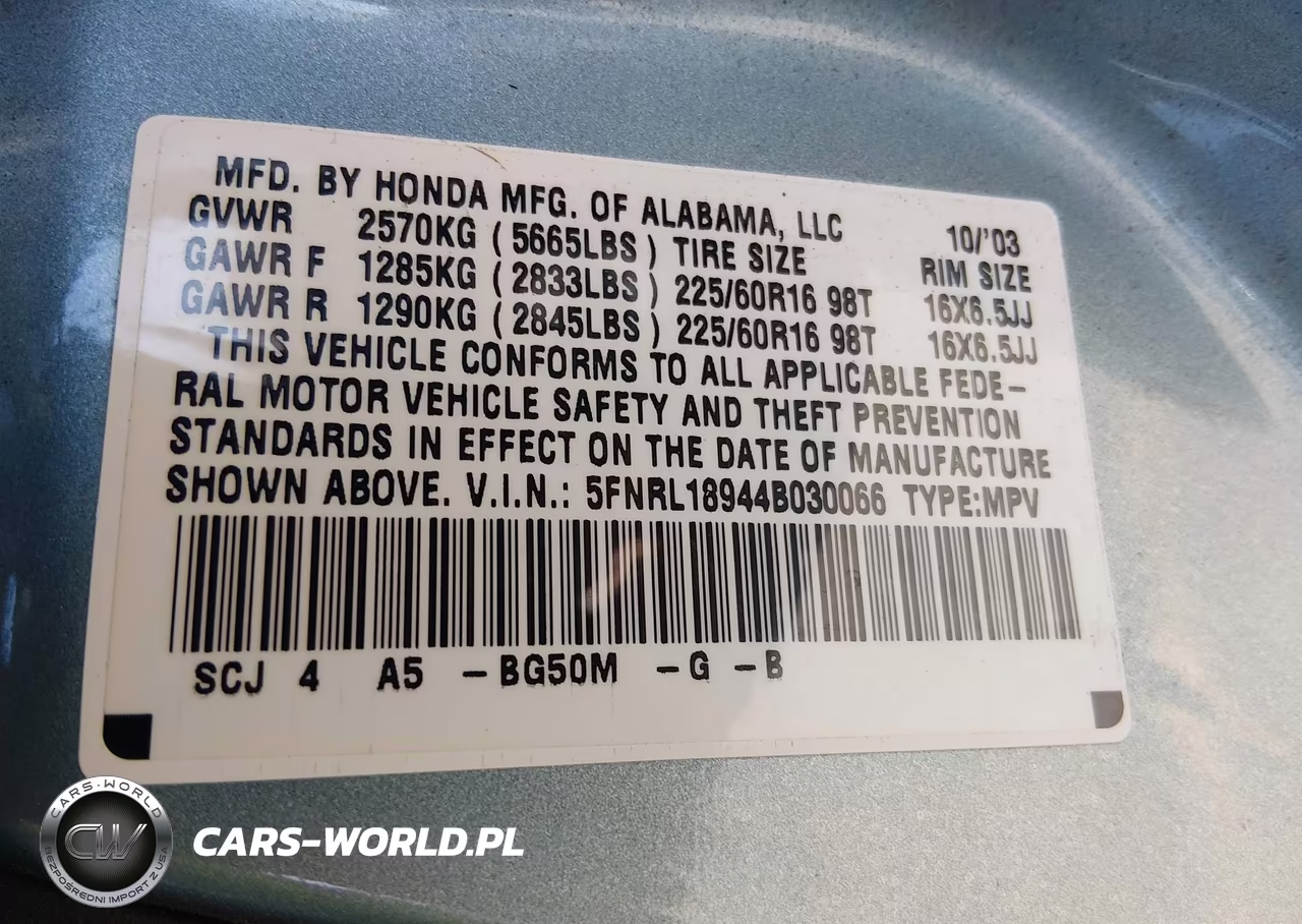 2004 Honda Odyssey Ex-L VIN:5FNRL18944B030066 - 9