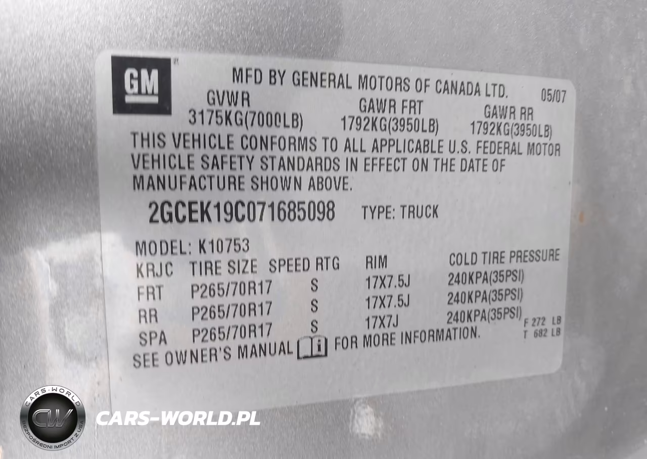 2007 Chevrolet Silverado 1500 Lt1 VIN:2GCEK19C071685098 - 9