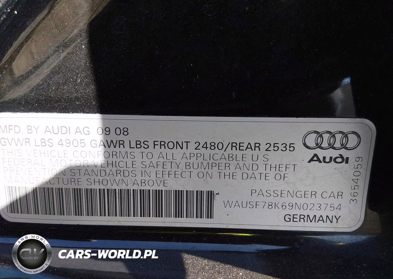2009 Audi A4 2.0T Premium VIN:WAUSF78K69N023754 - 9