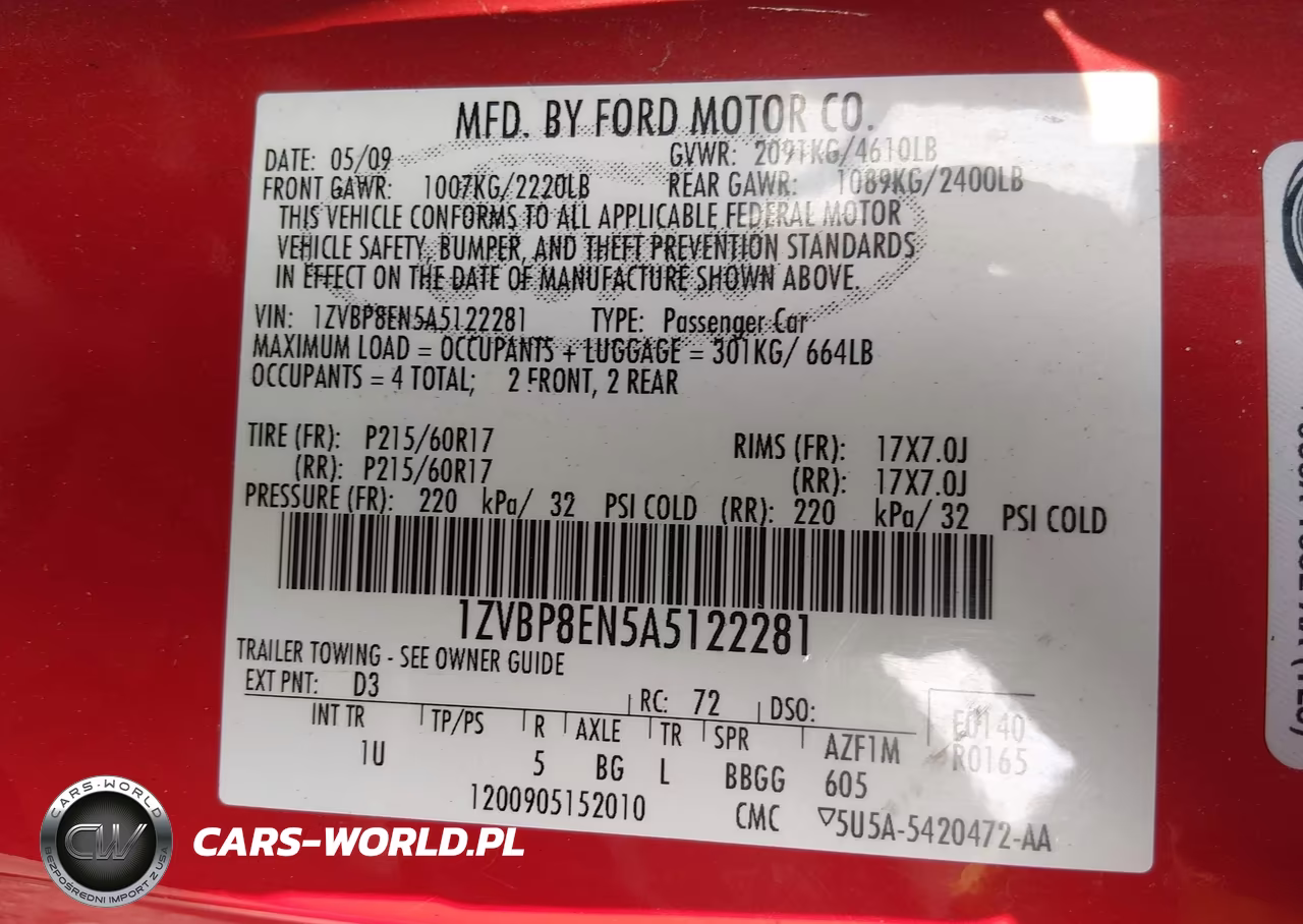 2010 Ford Mustang V6-V6 Premium VIN:1ZVBP8EN5A5122281 - 9