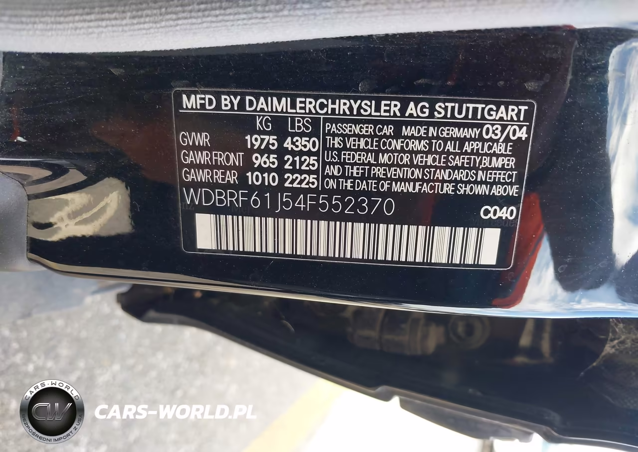 2004 Mercedes-Benz C 240 VIN:WDBRF61J54F552370 - 9