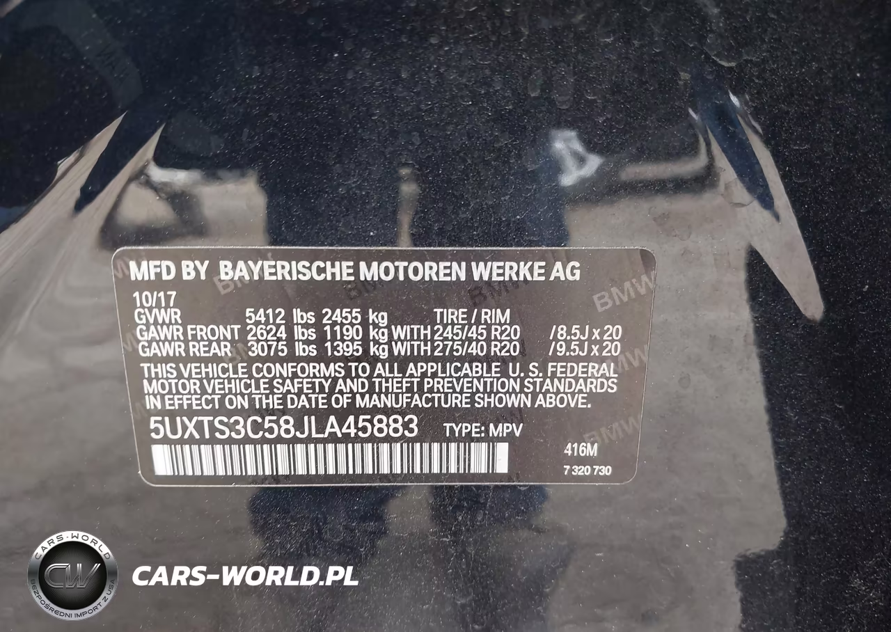 2018 BMW X3 M40I VIN:5UXTS3C58JLA45883 - 9