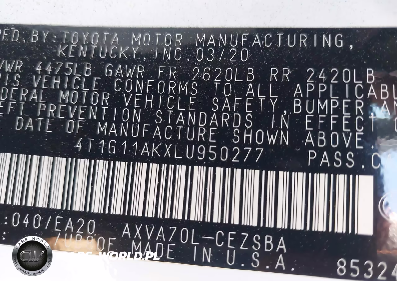2020 Toyota Camry Se VIN:4T1G11AKXLU950277 - 9