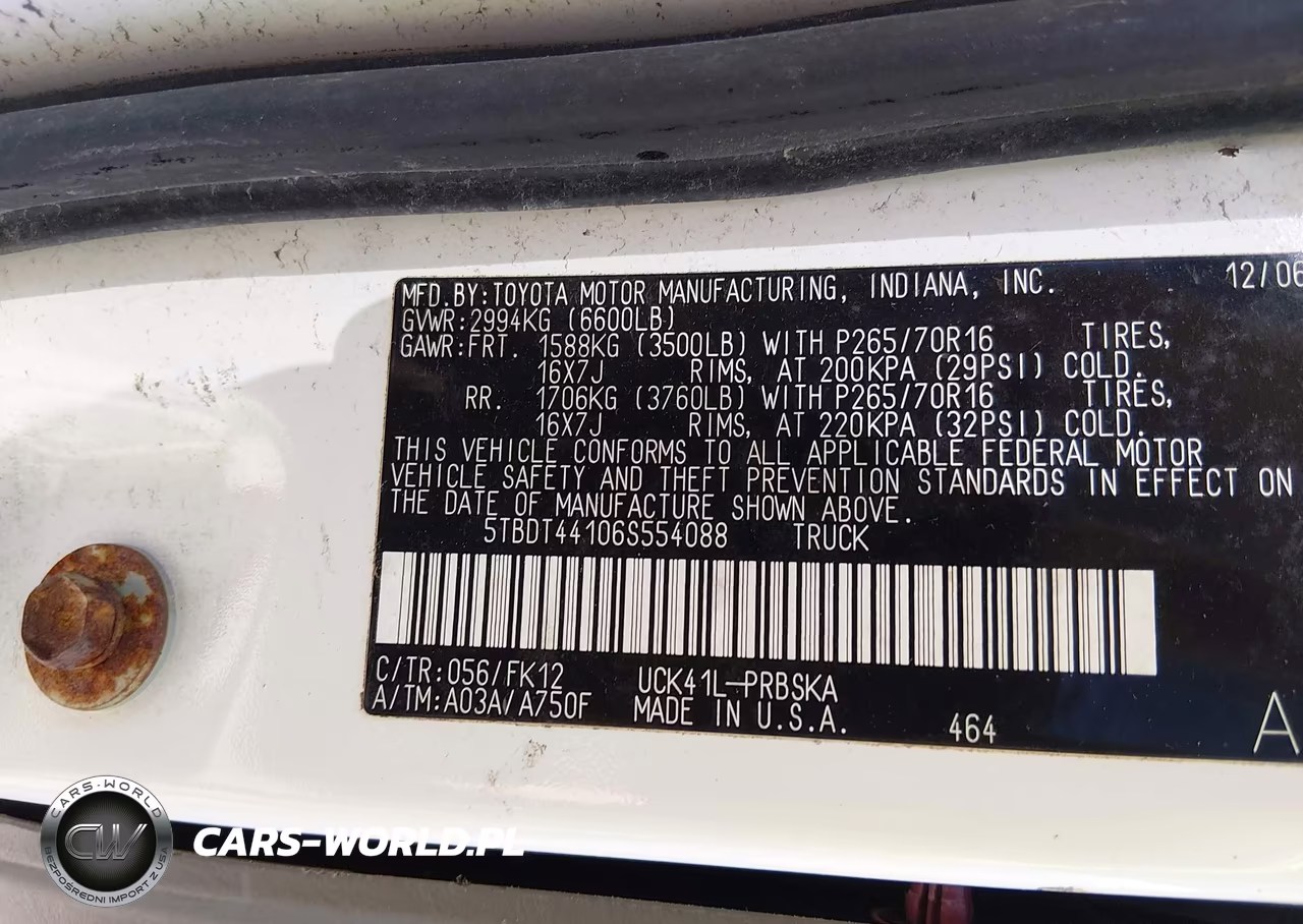 2006 Toyota Tundra Sr5 V8 VIN:5TBDT44106S554088 - 9