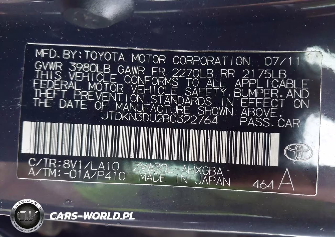 2011 Toyota Prius Four VIN:JTDKN3DU2B0322764 - 9