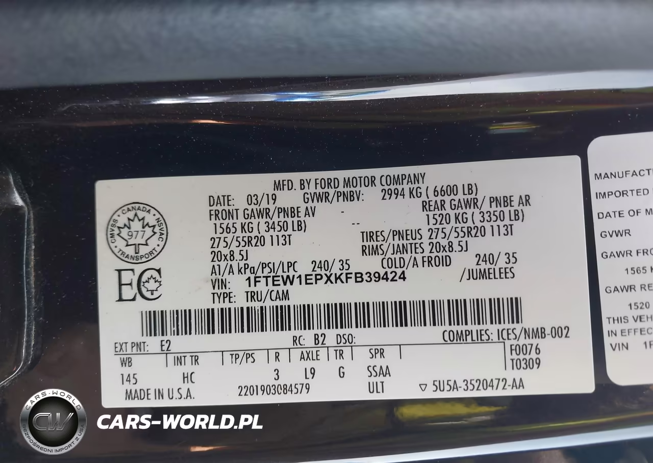 2019 Ford F-150 Lariat VIN:1FTEW1EPXKFB39424 - 9