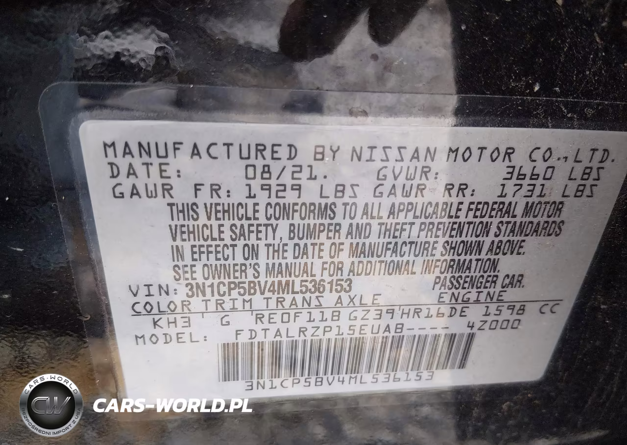 2021 Nissan Kicks S Xtronic Cvt VIN:3N1CP5BV4ML536153 - 9