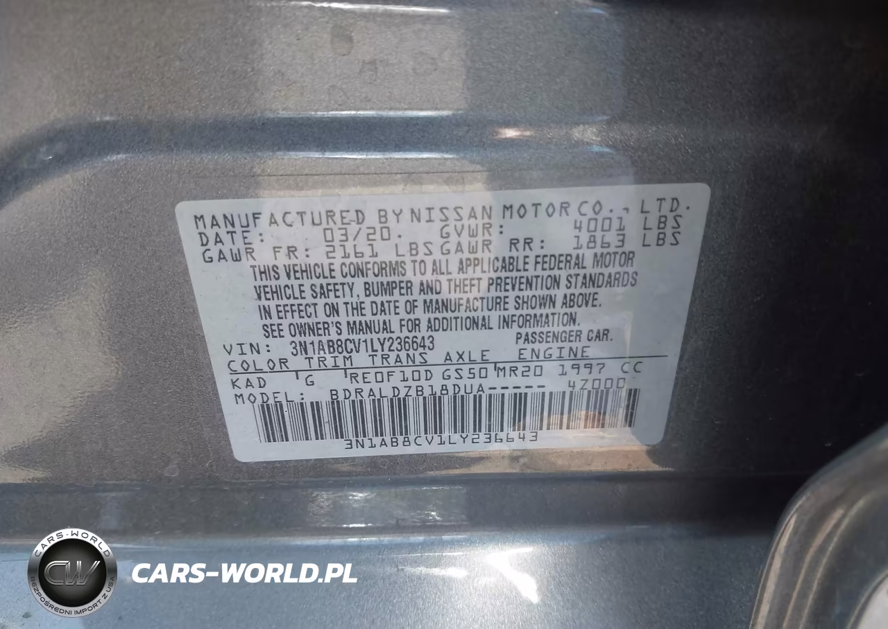 2020 Nissan Sentra Sv Xtronic Cvt VIN:3N1AB8CV1LY236643 - 9