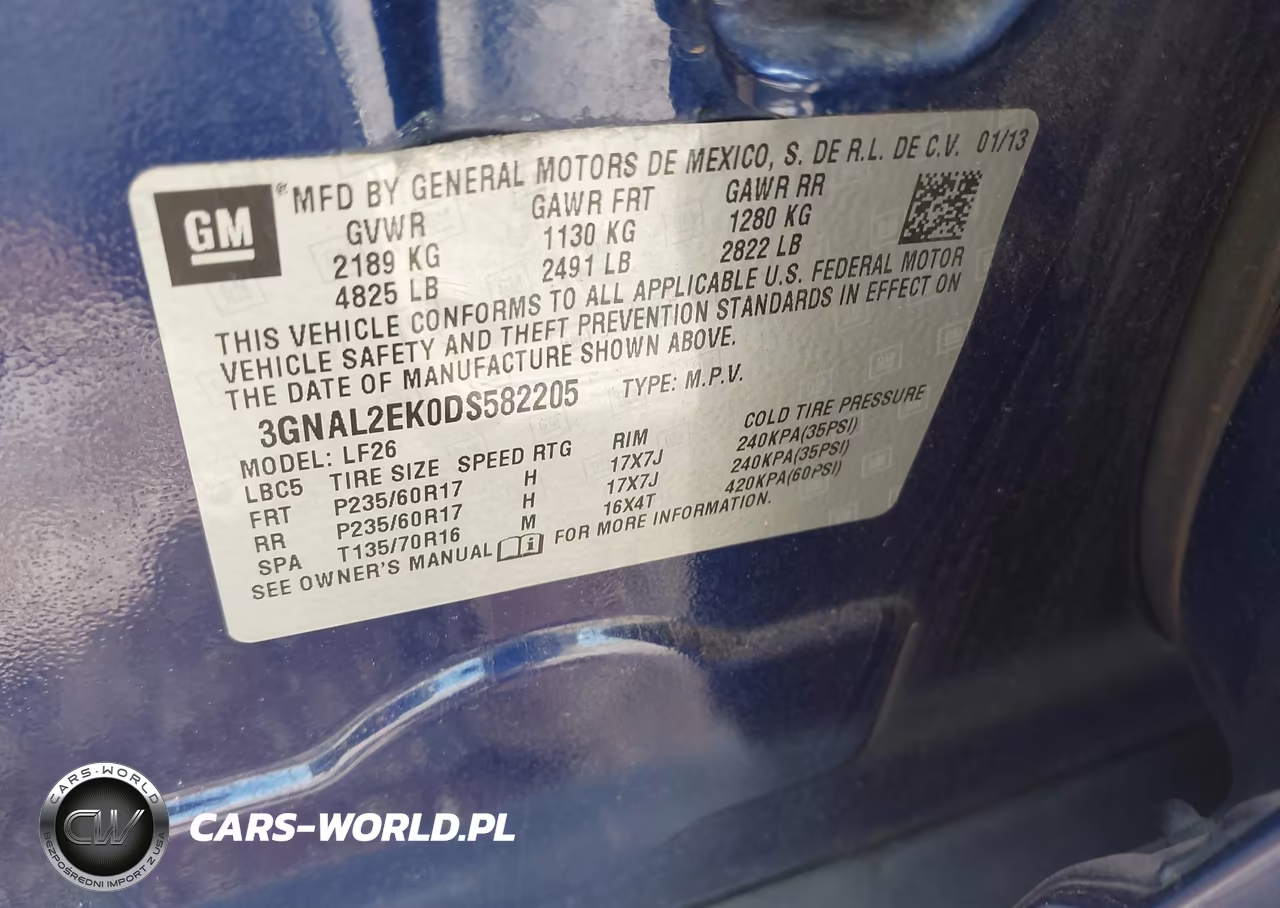 2013 Chevrolet Captiva Sport Fleet Ls VIN:3GNAL2EK0DS582205 - 9