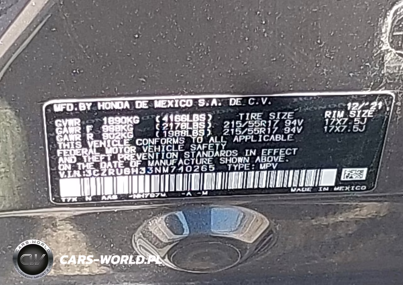 2022 Honda Hr-V Awd Lx VIN:3CZRU6H33NM740265 - 9