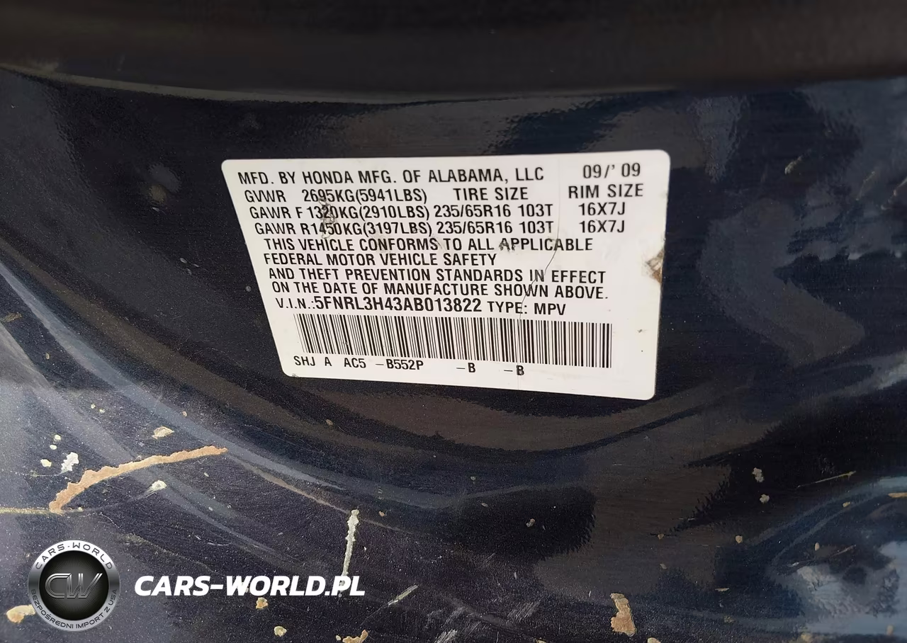 2010 Honda Odyssey Ex VIN:5FNRL3H43AB013822 - 9
