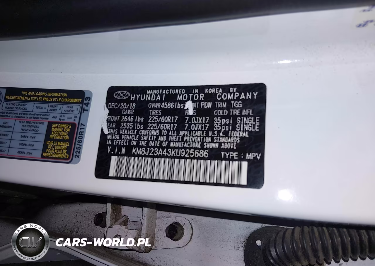 2019 Hyundai Tucson Se VIN:KM8J23A43KU925686 - 9