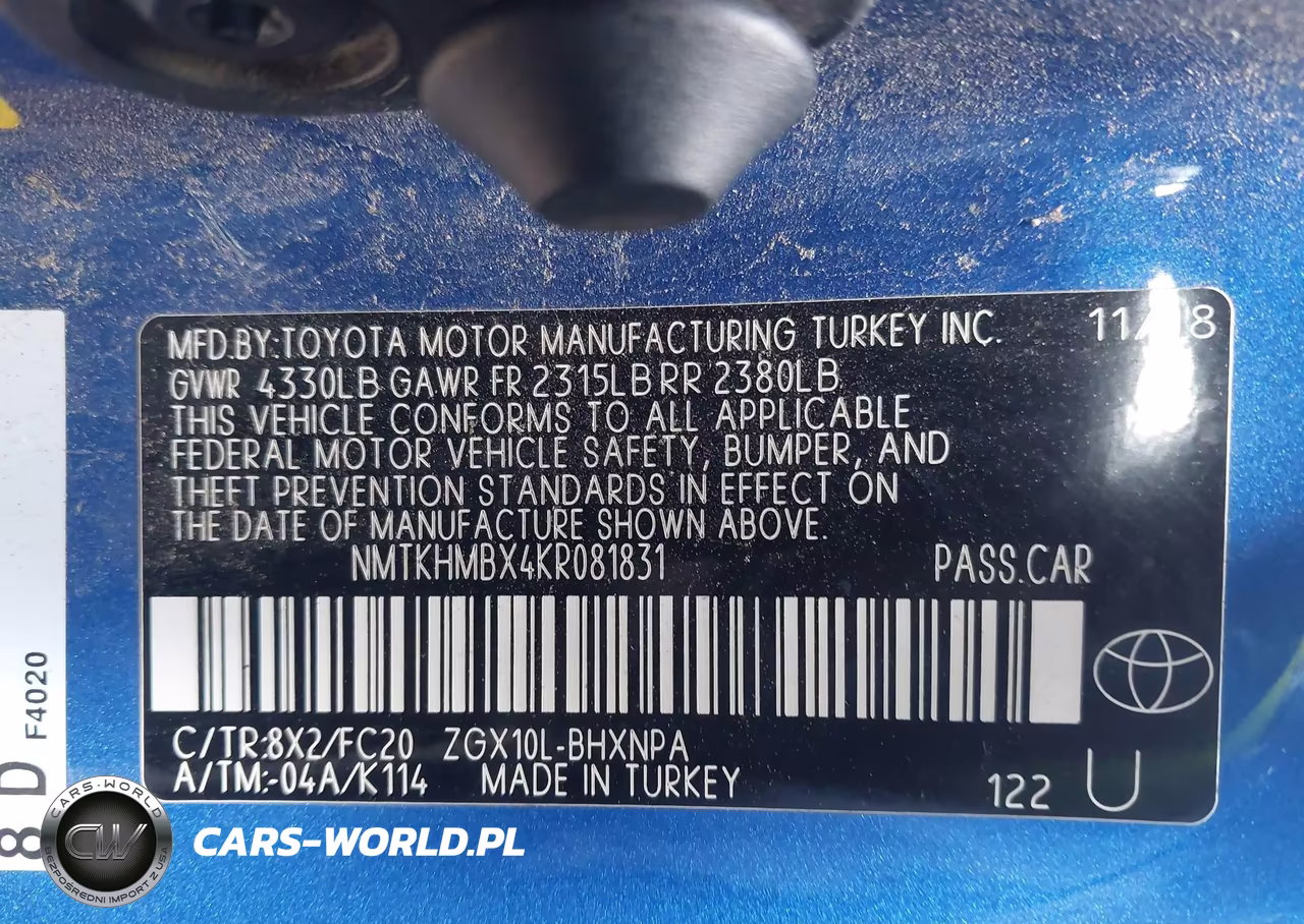 2019 Toyota C-Hr Le VIN:NMTKHMBX4KR081831 - 9