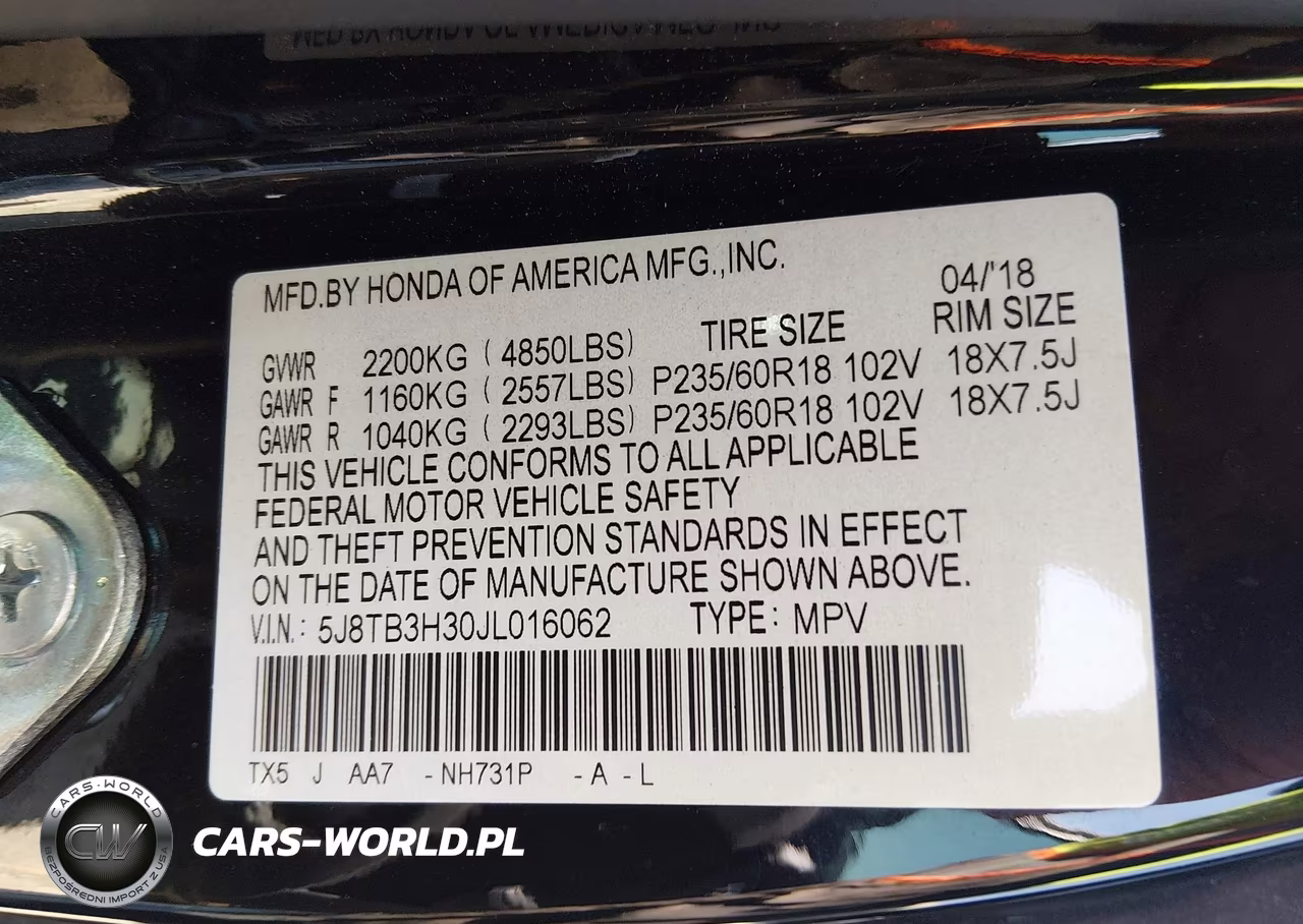 2018 Acura Rdx Acurawatch Plus Package VIN:5J8TB3H30JL016062 - 9