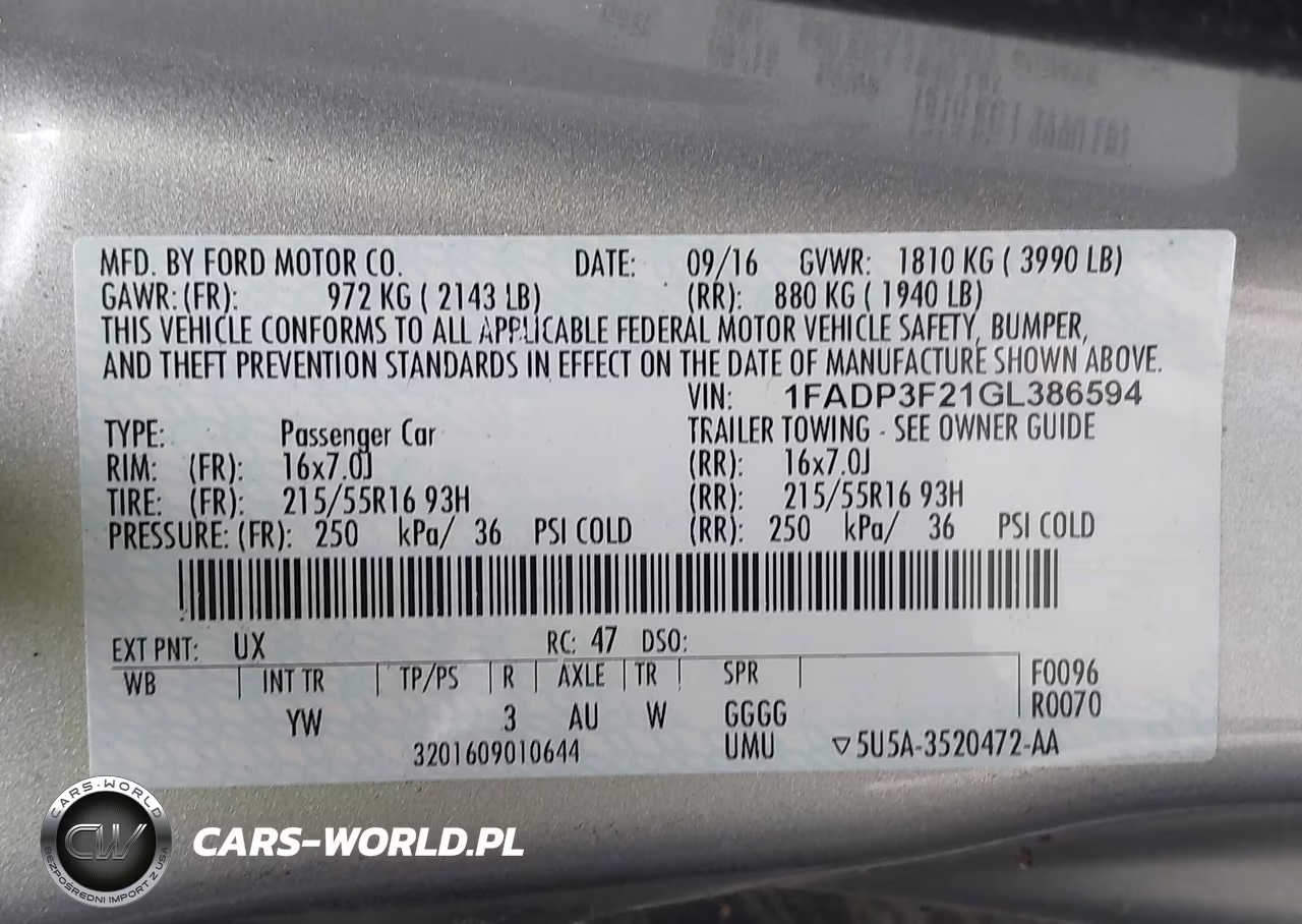 2016 Ford Focus Se VIN:1FADP3F21GL386594 - 9