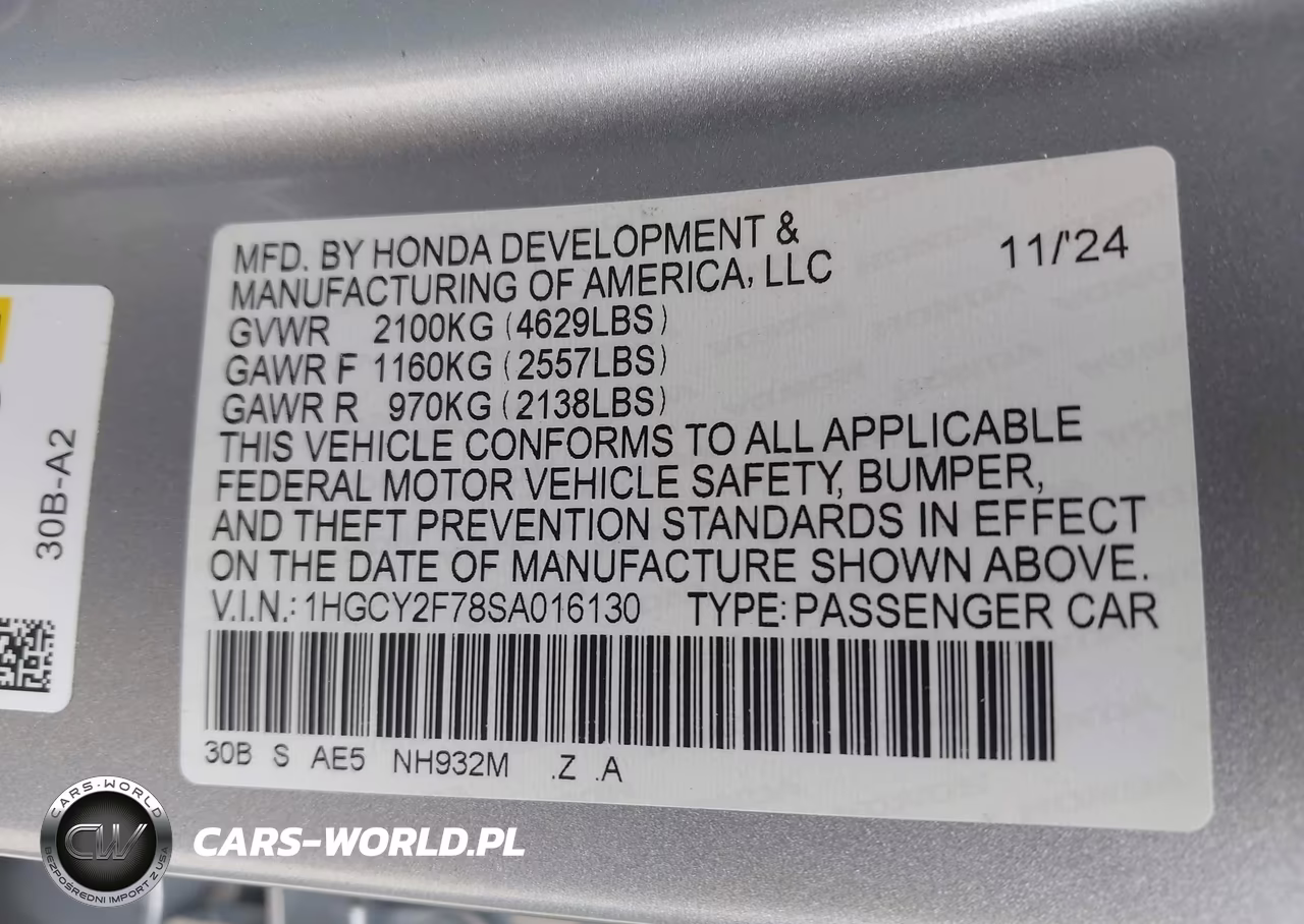 2025 Honda Accord Hybrid Sport-L VIN:1HGCY2F78SA016130 - 9