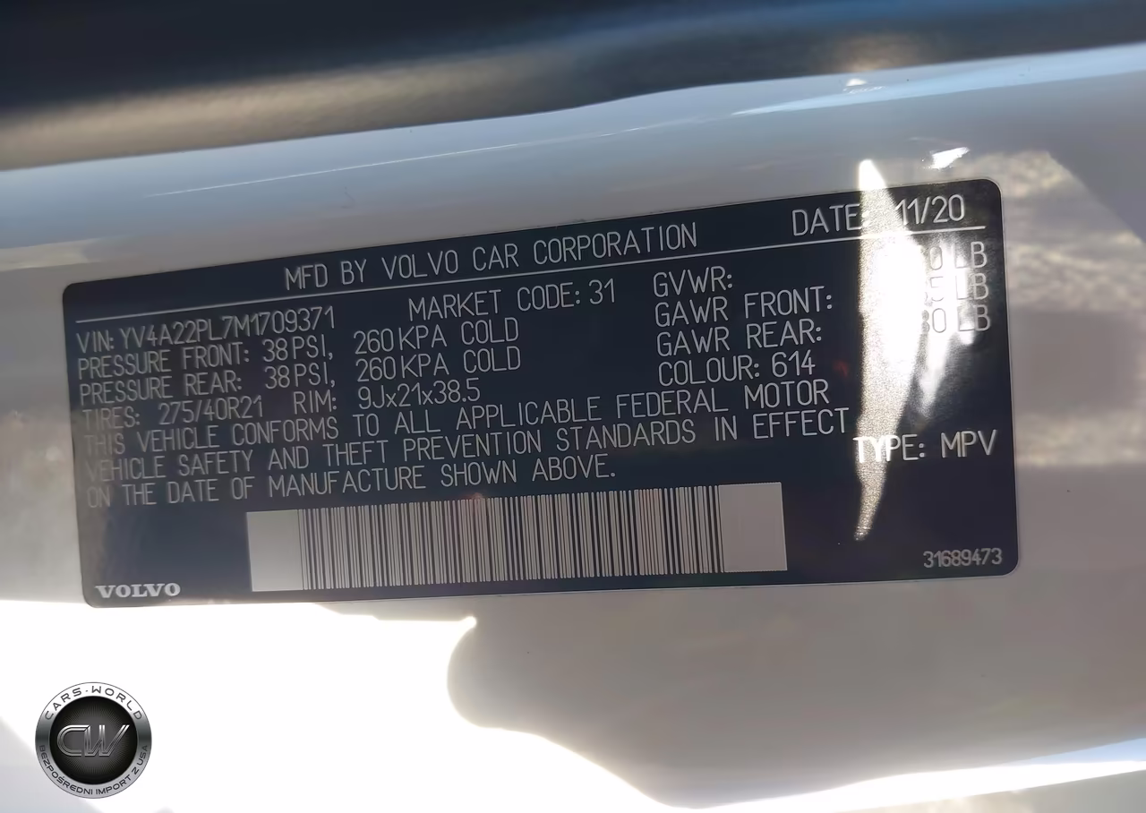 2021 Volvo Xc90 T6 Inscription 7 Passenger VIN:YV4A22PL7M1709371 - 9