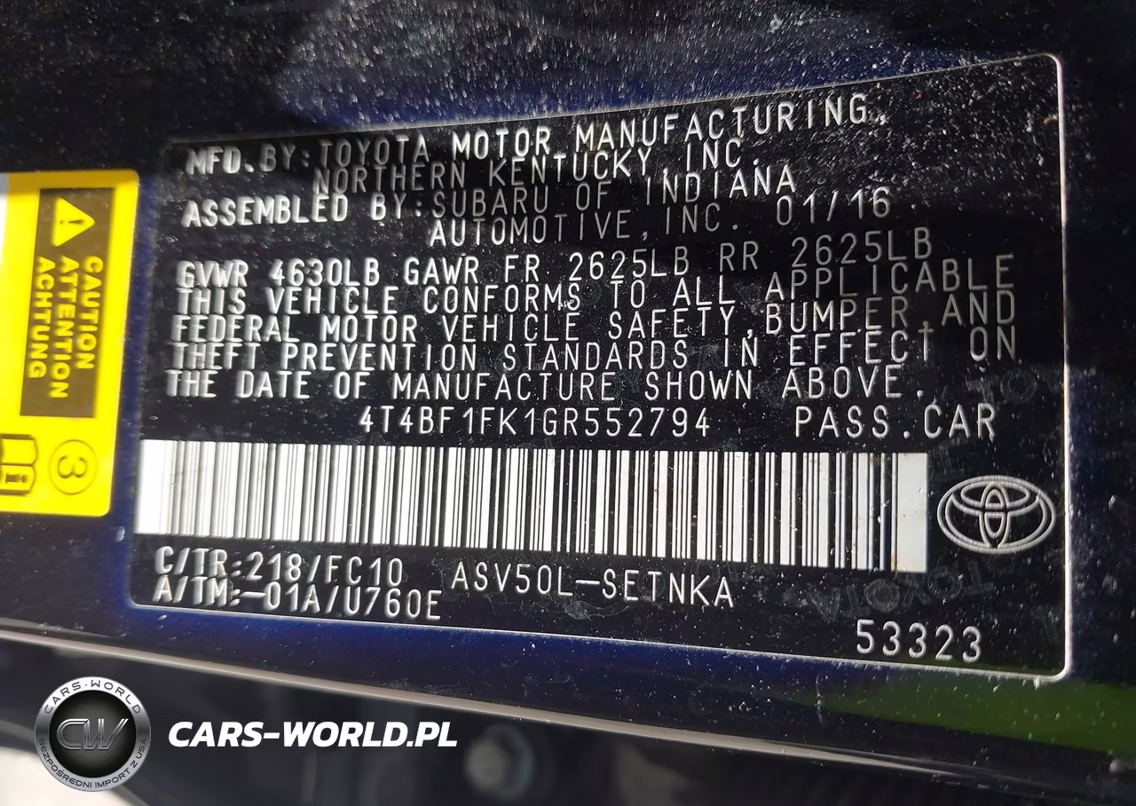 2016 Toyota Camry Le VIN:4T4BF1FK1GR552794 - 9