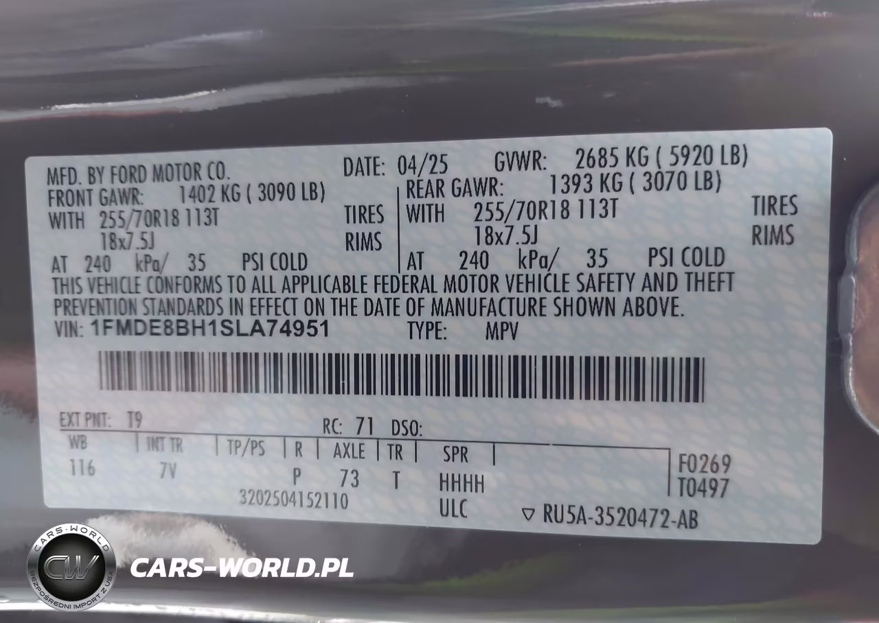 2025 Ford Bronco Outer Banks VIN:1FMDE8BH1SLA74951 - 9