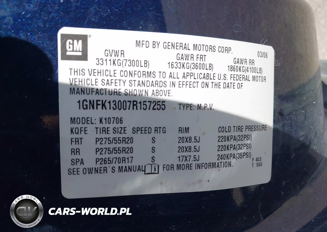 2007 Chevrolet Tahoe Ltz VIN:1GNFK13007R157255 - 9