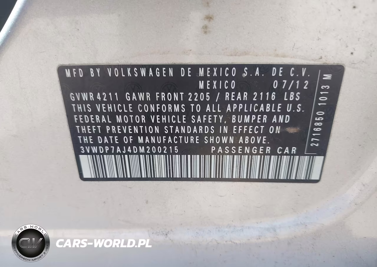2013 Volkswagen Jetta 2.5L Se VIN:3VWDP7AJ4DM200215 - 9