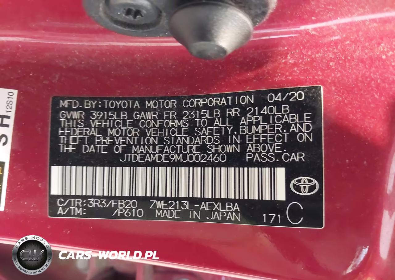 2021 Toyota Corolla Hybrid Le VIN:JTDEAMDE9MJ002460 - 9