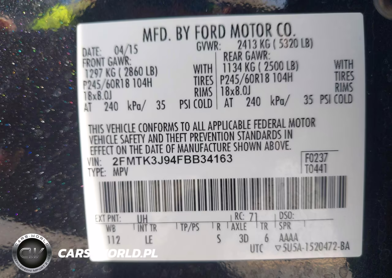 2015 Ford Edge Sel VIN:2FMTK3J94FBB34163 - 9