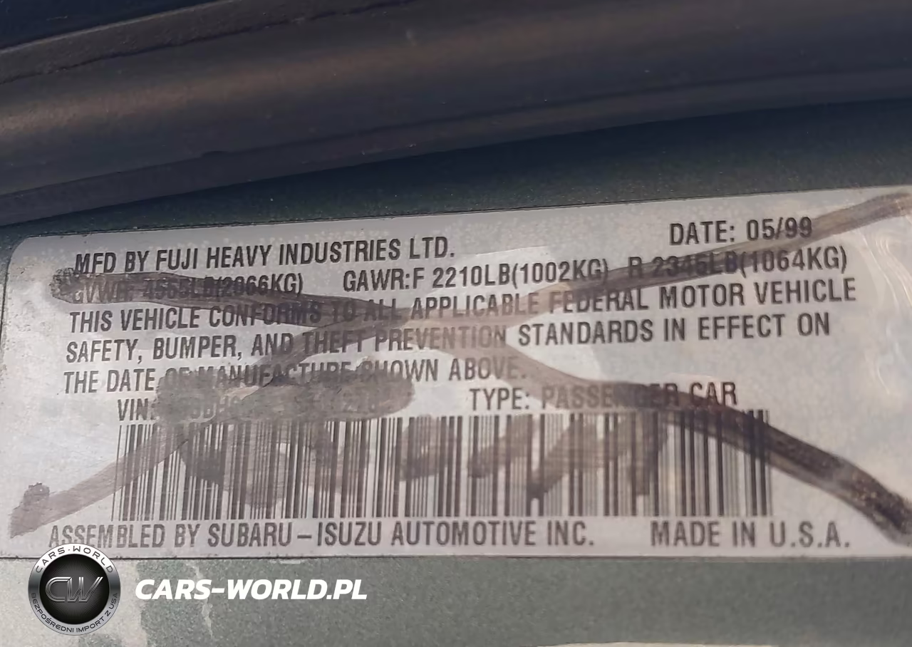2001 Subaru Outback Limited VIN:4S3BH686717600651 - 9