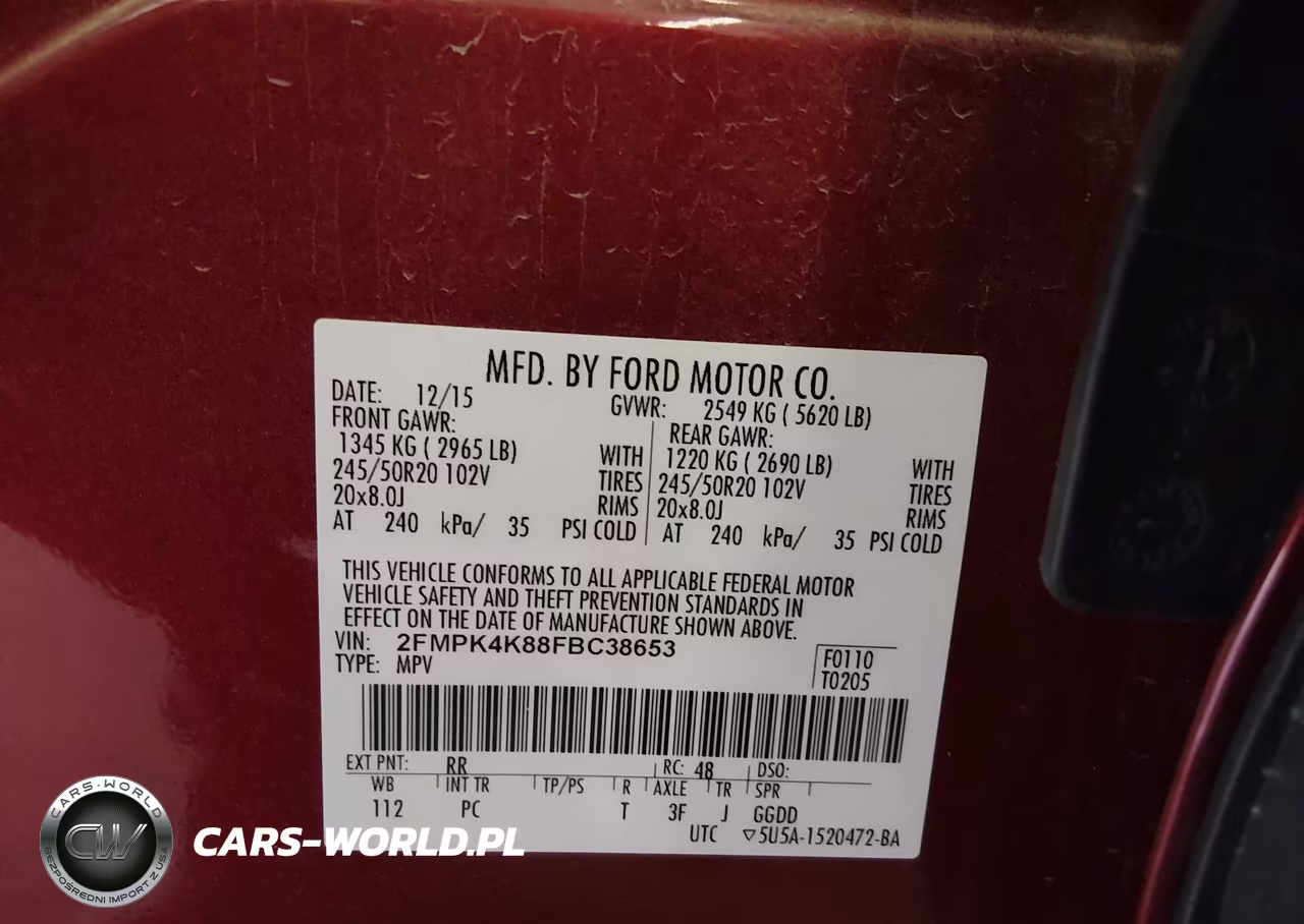 2015 Ford Edge Titanium VIN:2FMPK4K88FBC38653 - 9