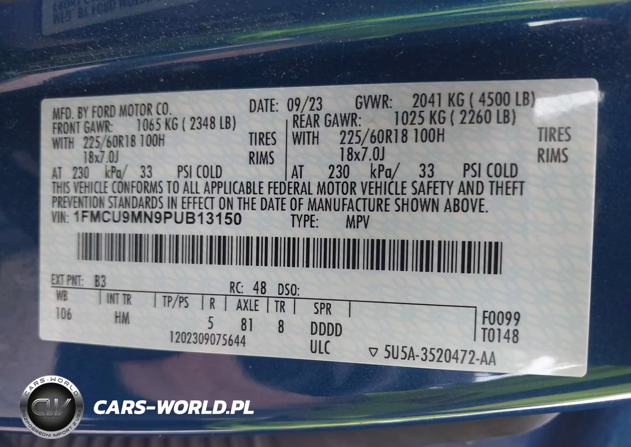 2023 Ford Escape St-Line VIN:1FMCU9MN9PUB13150 - 9