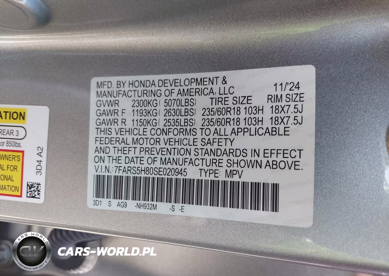 2025 Honda Cr-V Hybrid Sport-L VIN:7FARS5H80SE020945 - 9