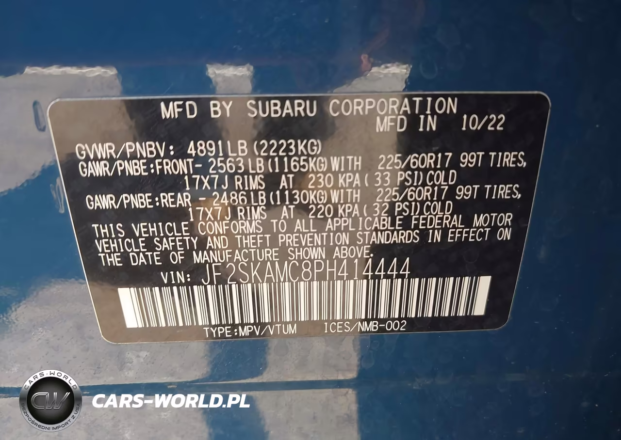 2023 Subaru Forester Wilderness VIN:JF2SKAMC8PH414444 - 9
