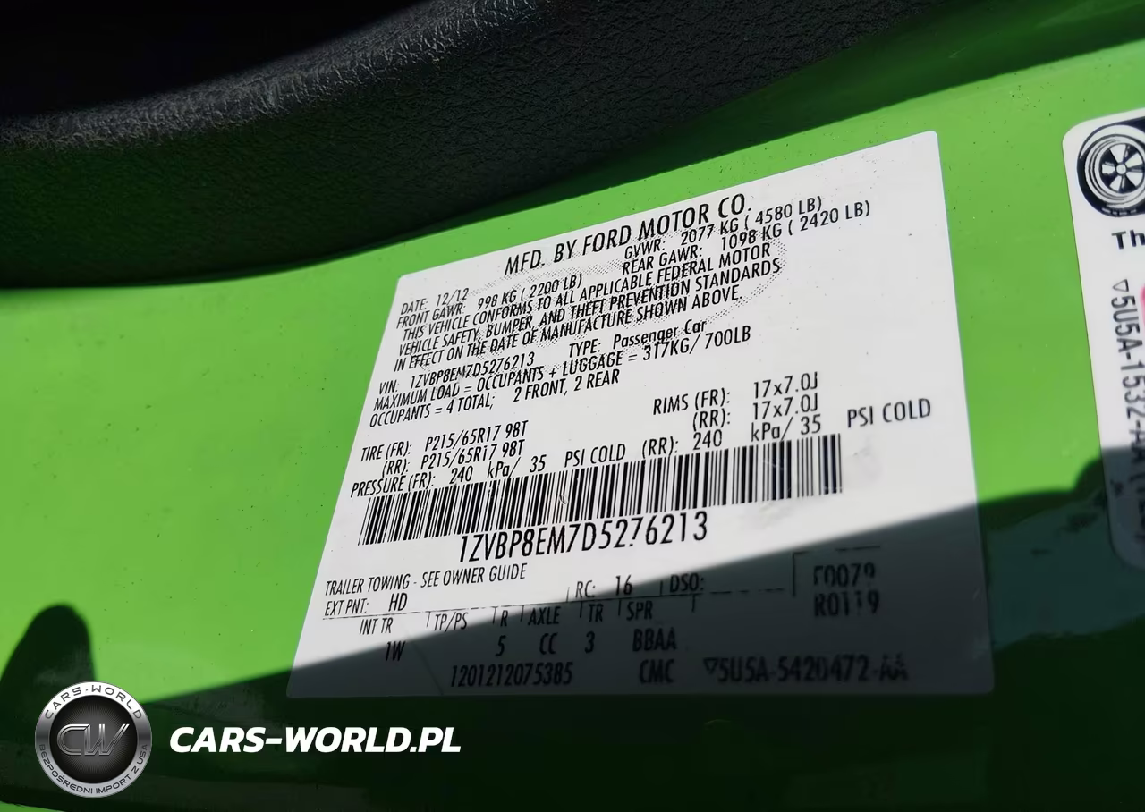 2013 Ford Mustang V6 VIN:1ZVBP8EM7D5276213 - 9
