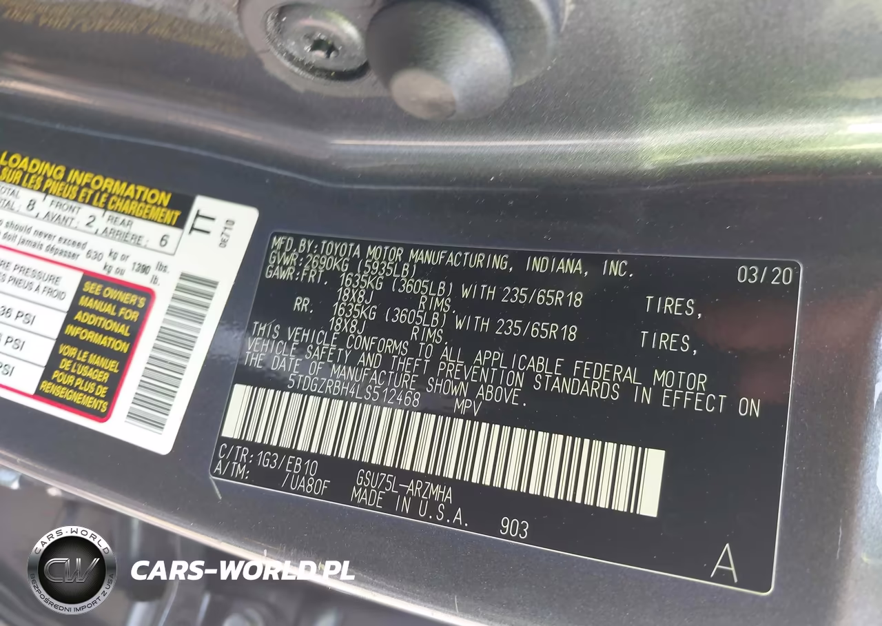 2020 Toyota Highlander Xle VIN:5TDGZRBH4LS512468 - 9