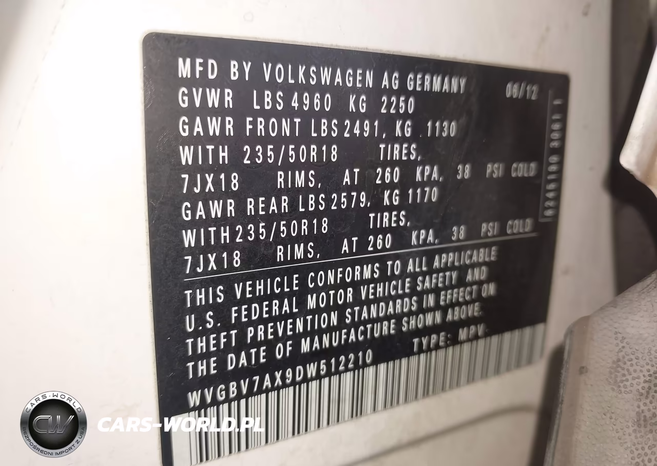 2013 Volkswagen Tiguan Se VIN:WVGBV7AX9DW512210 - 9