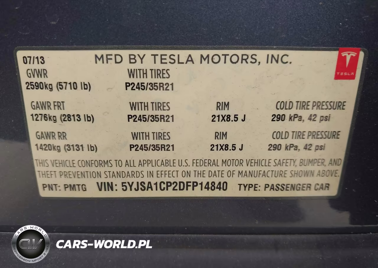 2013 Tesla Model S Performance VIN:5YJSA1CP2DFP14840 - 9