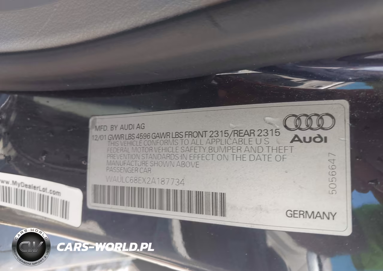 2002 Audi A4 1.8T VIN:WAULC68EX2A187734 - 9