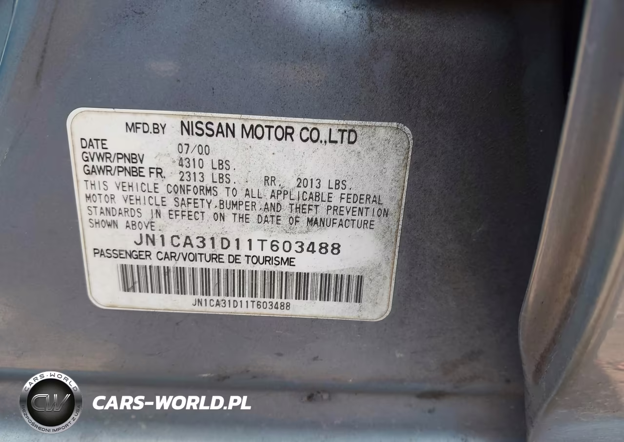 2001 Nissan Maxima Gxe VIN:JN1CA31D11T603488 - 9