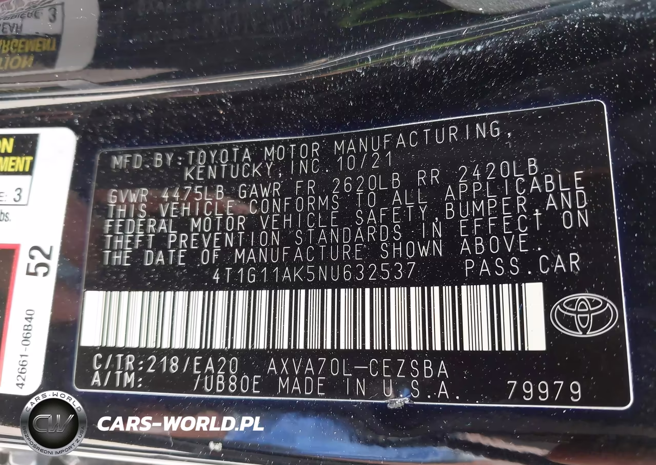 2022 Toyota Camry Se VIN:4T1G11AK5NU632537 - 9