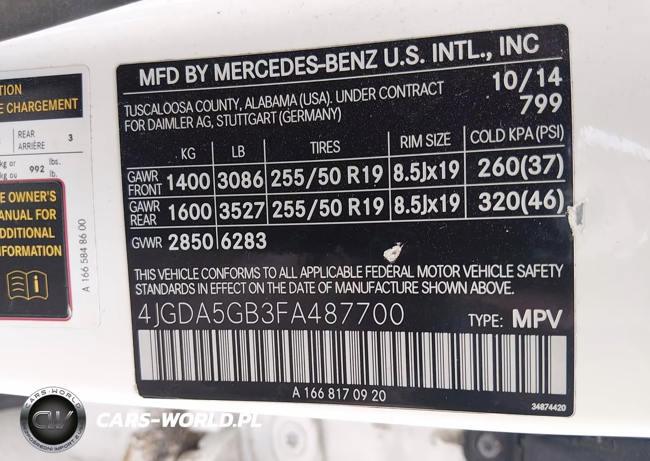 2015 Mercedes-Benz Ml 400 4Matic VIN:4JGDA5GB3FA487700 - 9