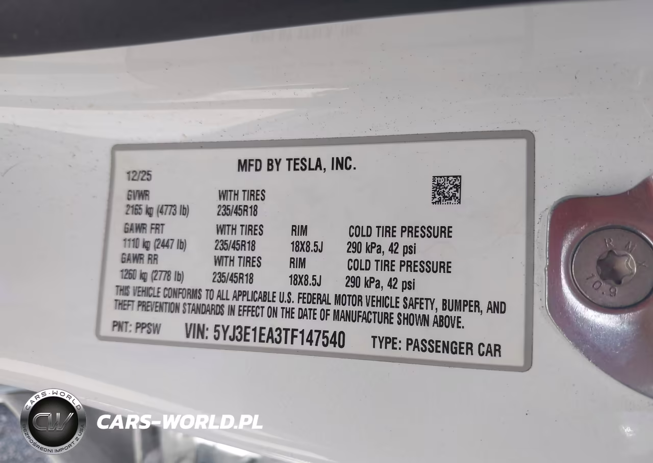2026 Tesla Model 3 Premium Rear-Wheel Drive-Rear-Wheel Drive VIN:5YJ3E1EA3TF147540 - 9