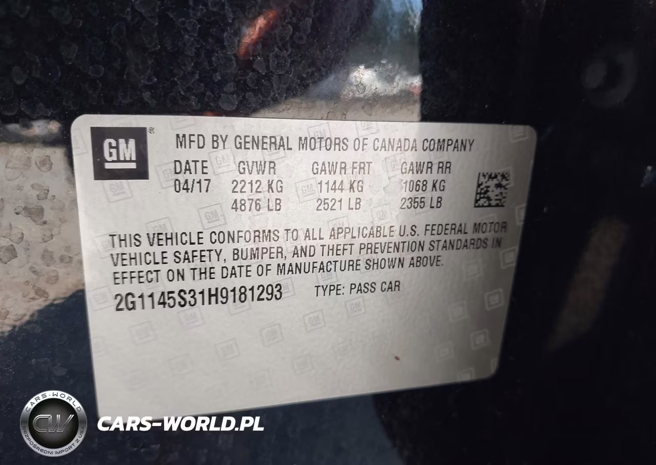 2017 Chevrolet Impala 2Lz VIN:2G1145S31H9181293 - 9