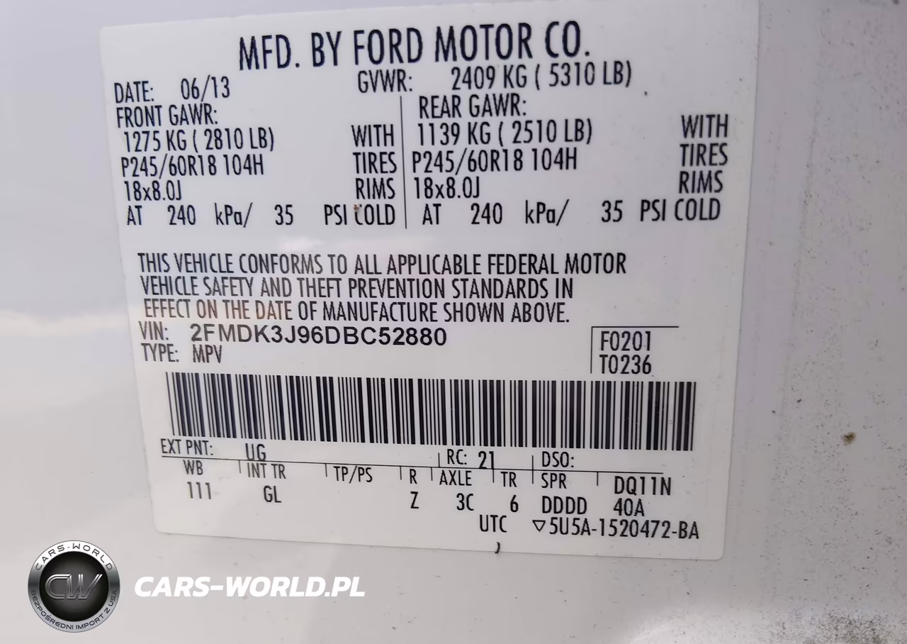 2013 Ford Edge Sel VIN:2FMDK3J96DBC52880 - 9