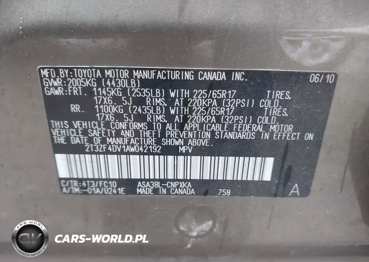 2010 Toyota Rav4 VIN:2T3ZF4DV1AW042192 - 9
