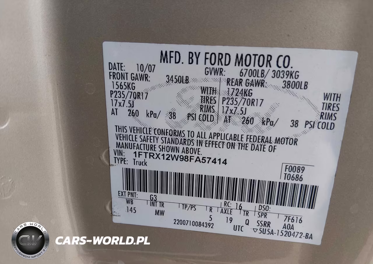 2008 Ford F-150 Fx2-Stx-Xl-Xlt VIN:1FTRX12W98FA57414 - 9