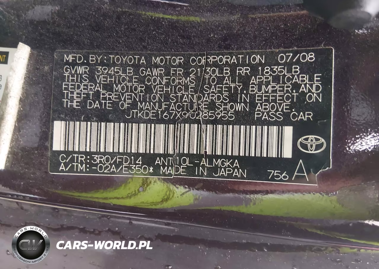2009 Scion Tc VIN:JTKDE167X90285955 - 9