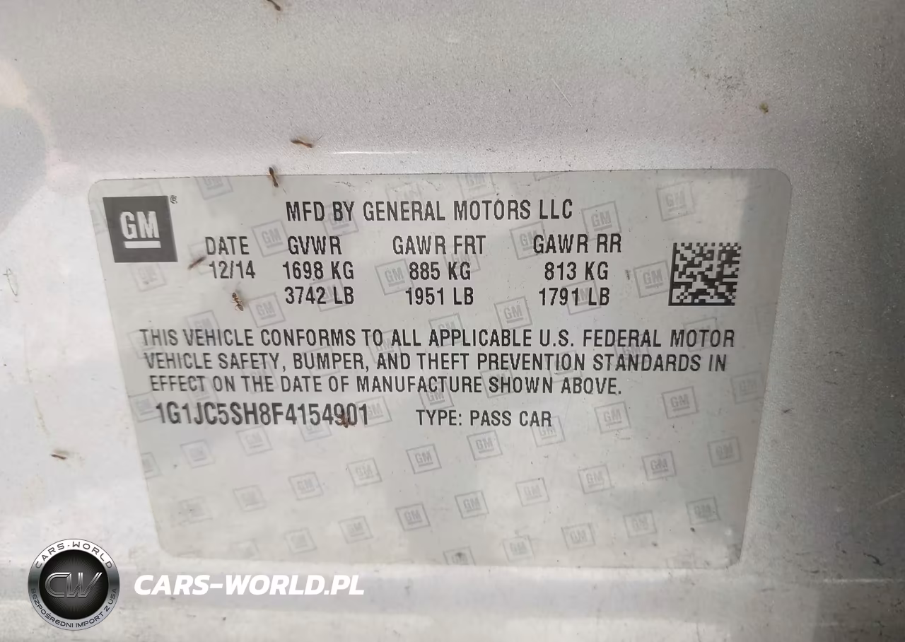 2015 Chevrolet Sonic Lt Auto VIN:1G1JC5SH8F4154901 - 9