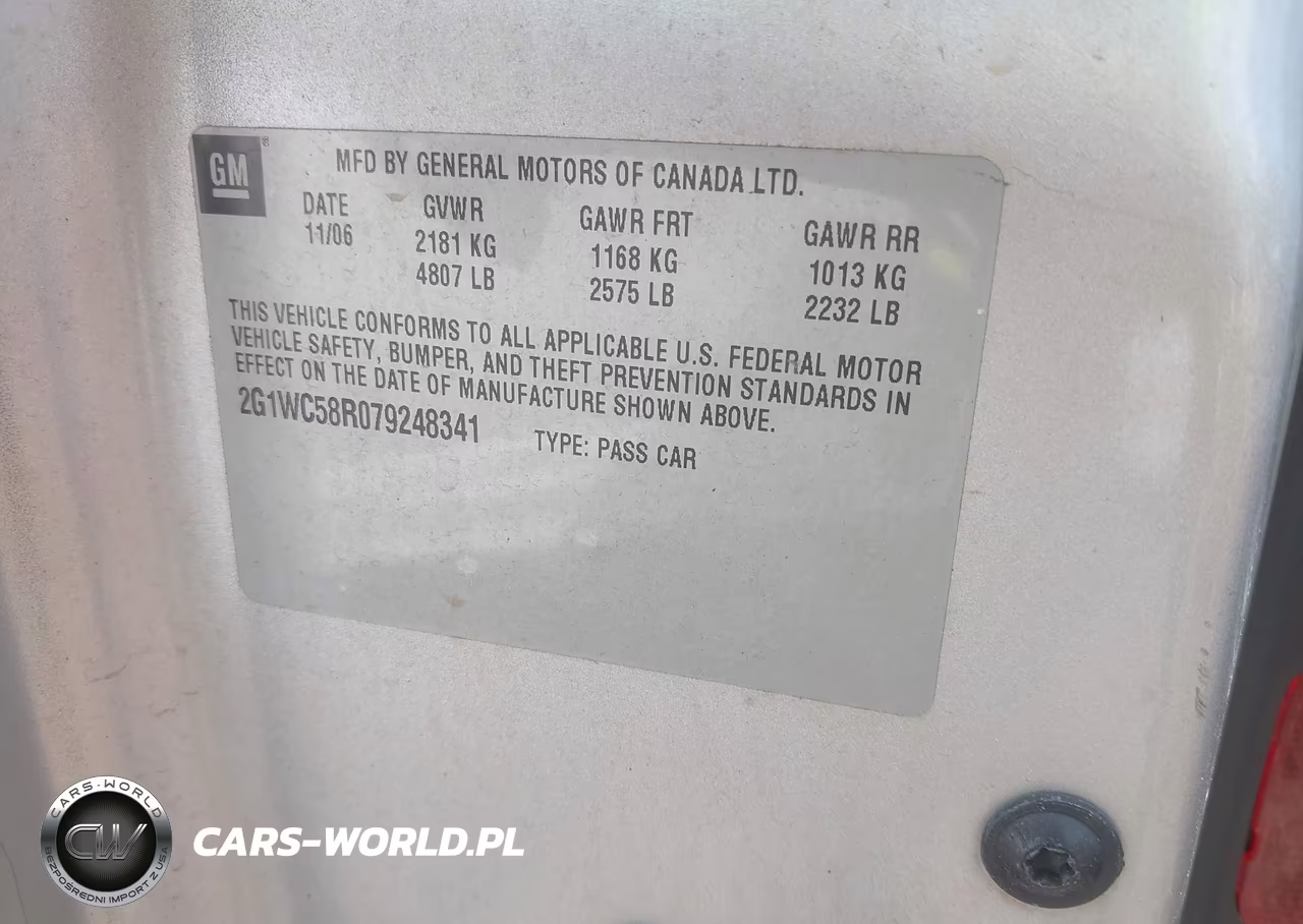 2007 Chevrolet Impala Lt VIN:2G1WC58R079248341 - 9