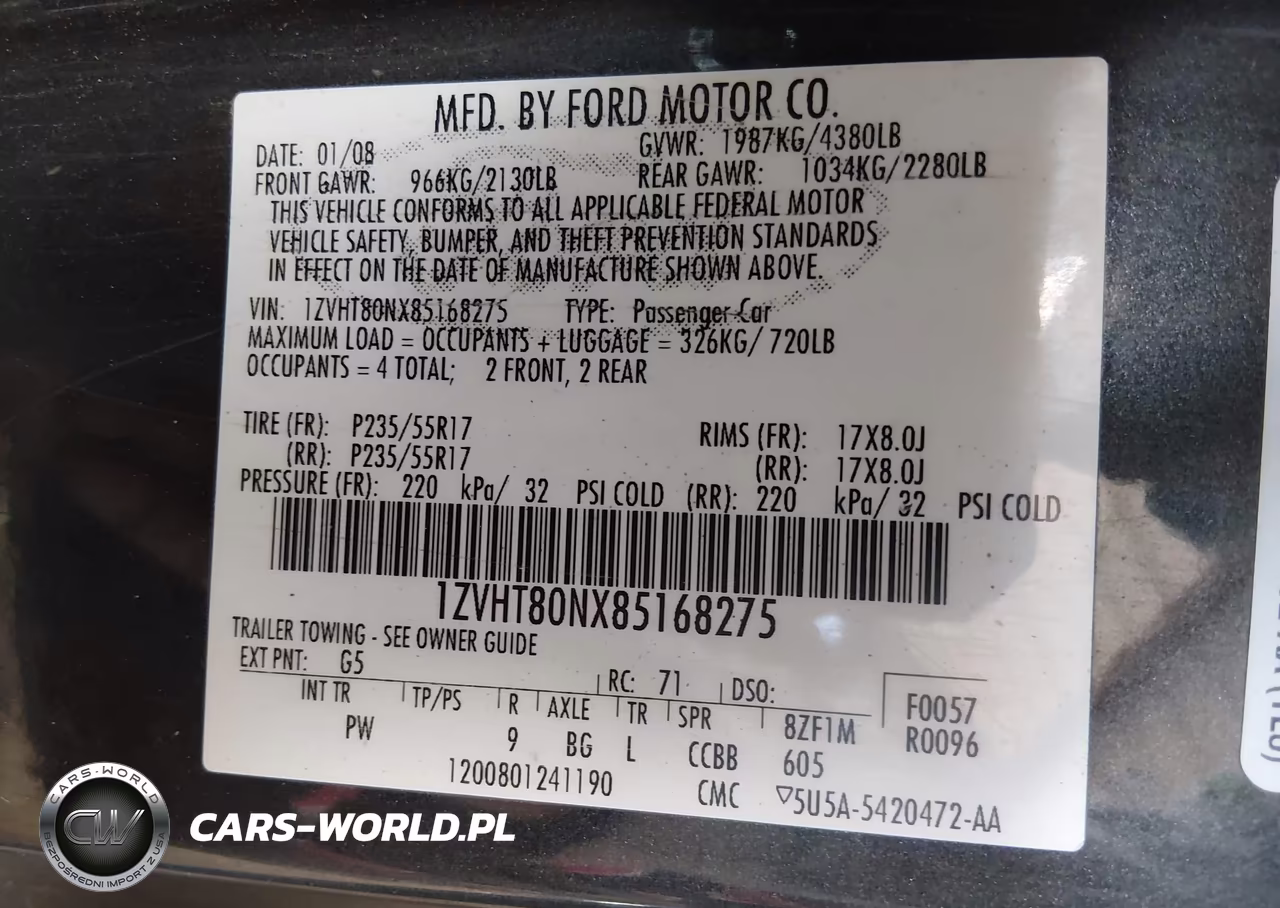 2008 Ford Mustang V6 Deluxe-V6 Premium VIN:1ZVHT80NX85168275 - 9