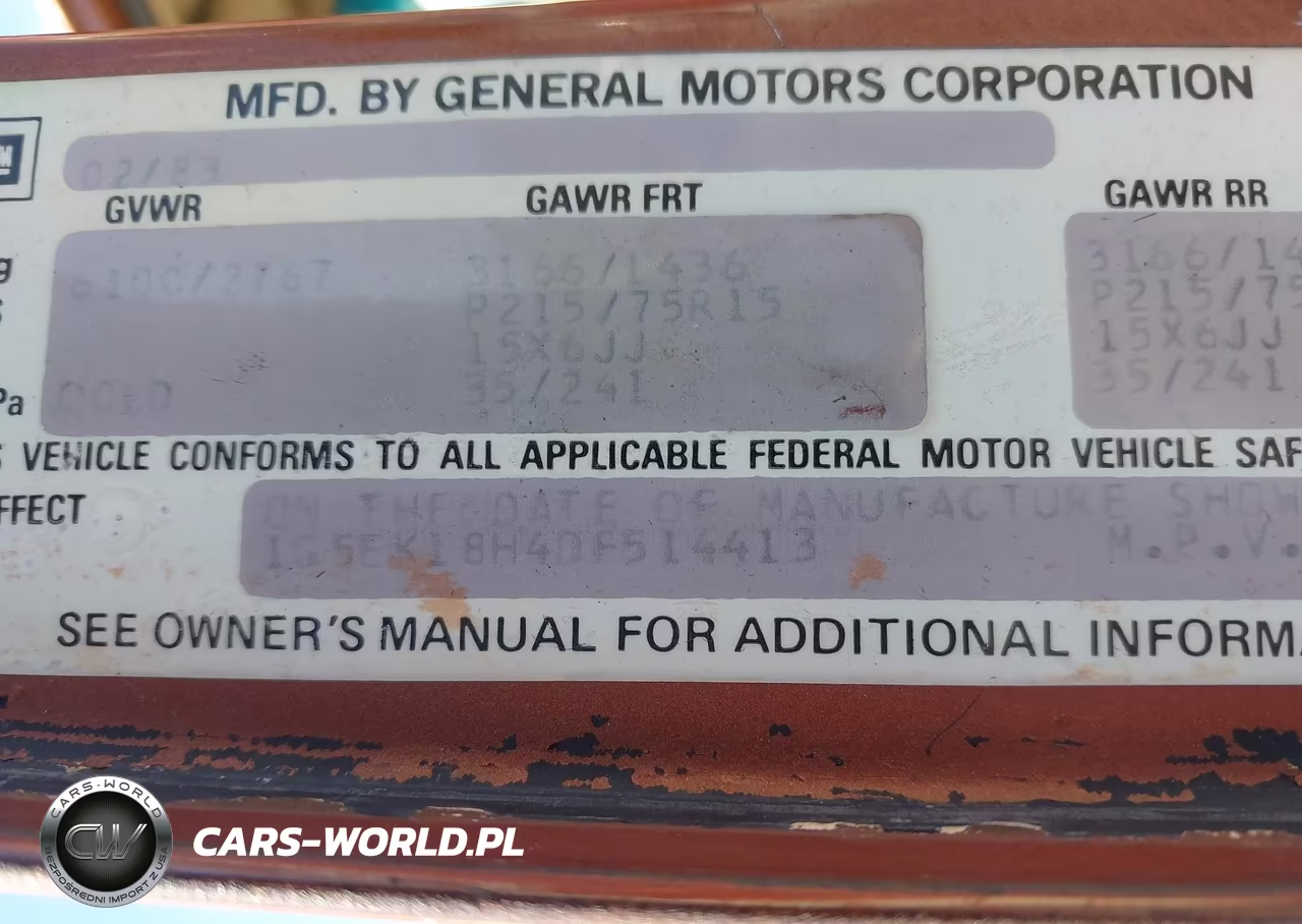 1983 GMC Jimmy K1500 VIN:1G5EK18H4DF514413 - 9